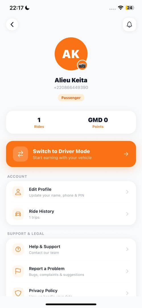 Switch to Driver Mode