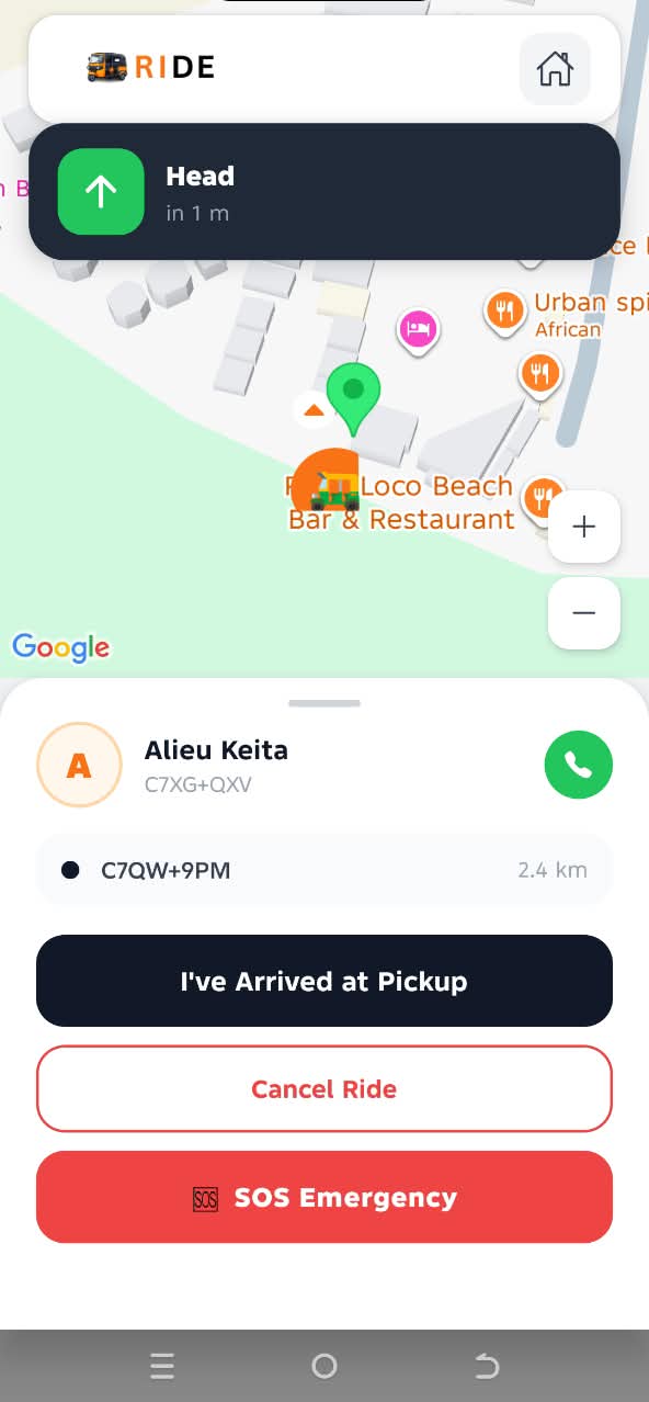 Navigate to pickup
